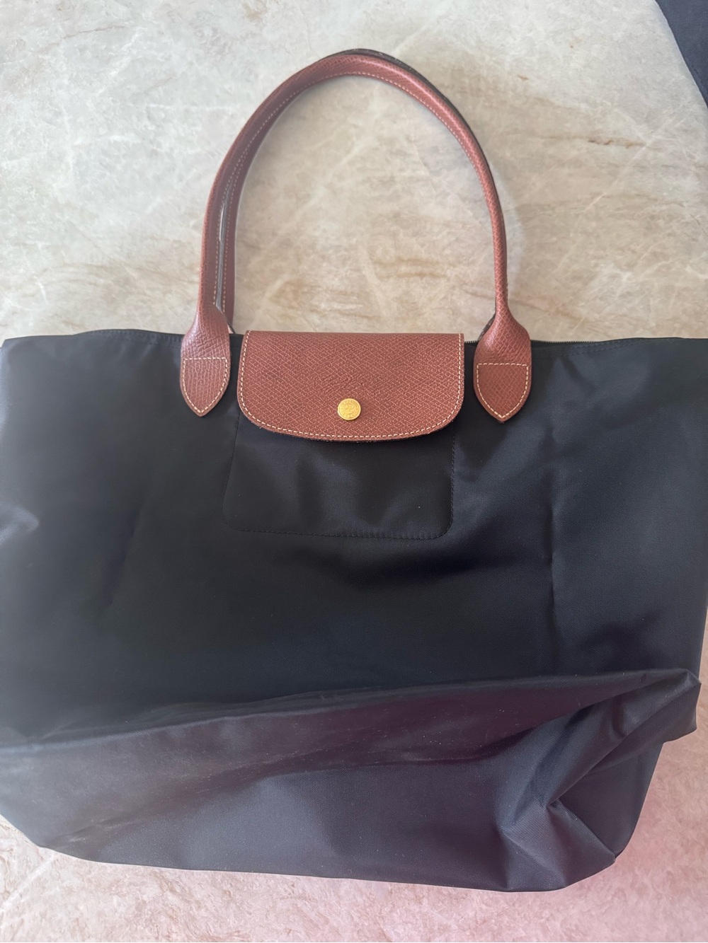 Longchamp Le Pliage Large Black Nylon Tote NEW w/ Tags + Organizer - Picture 2 of 13